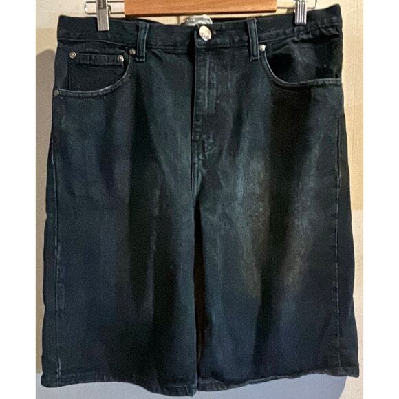 Vintage Brooklyn Xpress Y2K Baggy Jean Embroidered Shorts Skate 34